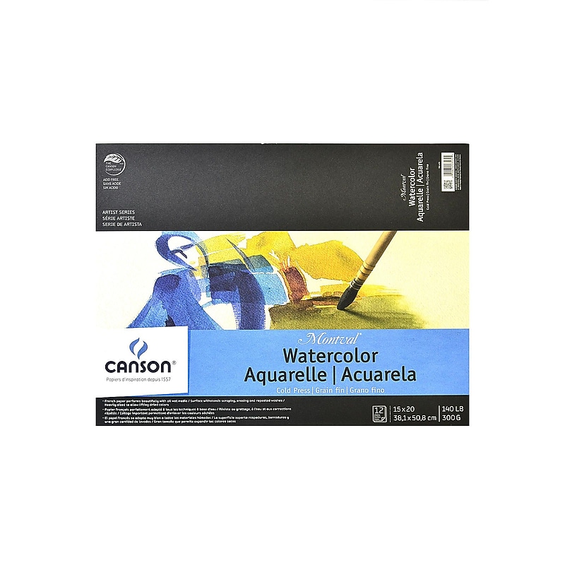 Canson Artist Series 20" x 15" Watercolor Sketch Pad, 12 Sheets/Pad (MCXC100511053) image 1