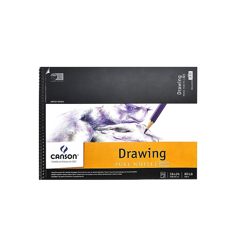 Canson Artist Series 24" x 18" Wire Bound Drawing Sketch Pad, 24 Sheets/Pad (MCXC100510893) image 1
