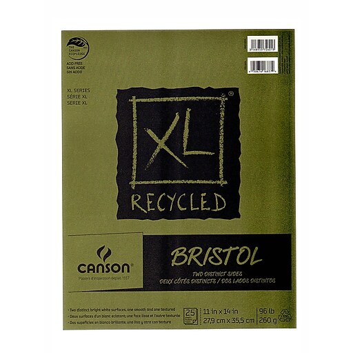 Canson Xl Recycled Bristol Pads 11 In. X 14 In. Pad Of 25 Sheets FoldOver (100510933) at Staples
