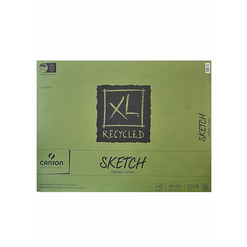 Canson 18" x 24" Hard Bound Sketch Pad, 100 Sheets/Pad (68091) image 1
