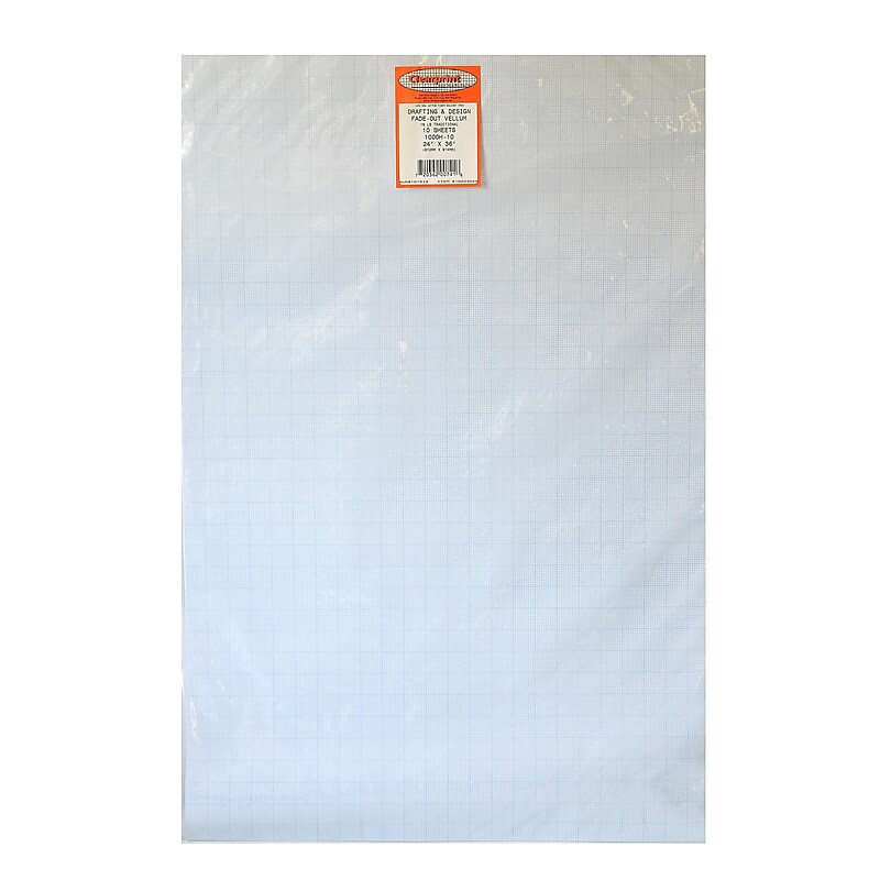 Clearprint Fade-Out Design And Sketch Vellum - Grid 10 X 10 24 In. X 36 In. Pack Of 10 Sheets (10203228) image 1