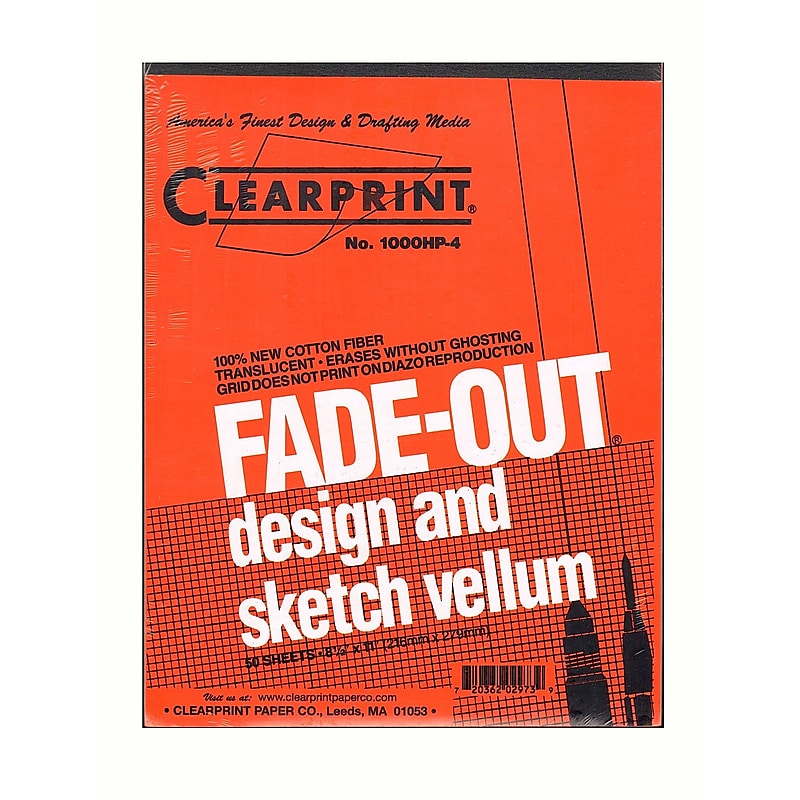 ClearPrint 8.5" x 11" Sketch Pad, 50 Sheets/Pad (88854) image 1