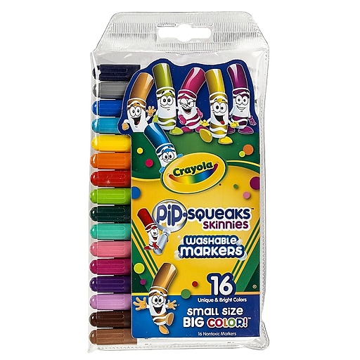 Crayola Pip-Squeaks Skinnies Fine Tip Pack of 16 [Pack of 4 ]