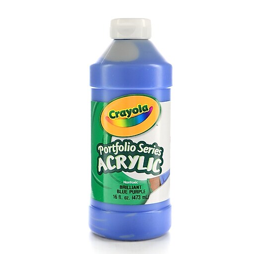 Crayola Portfolio Series Acrylic Paint Brilliant Blue Purple 16 Oz