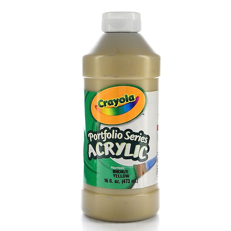 Crayola Portfolio Series Acrylic Paint Bronze Yellow 16 Oz. [Pack Of 2] (2PK-20-4016-530) image 1