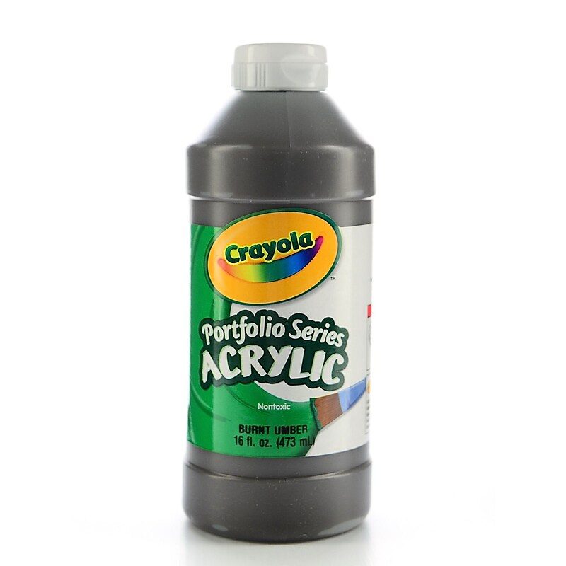 Crayola Portfolio Series Acrylic Paint Burnt Umber 16 Oz. [Pack Of 2] (2PK-20-4016-128) image 1