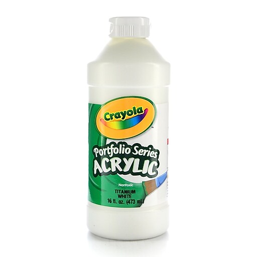 Crayola Portfolio Series Acrylic Paint Titanium White 16 Oz. [Pack Of 2