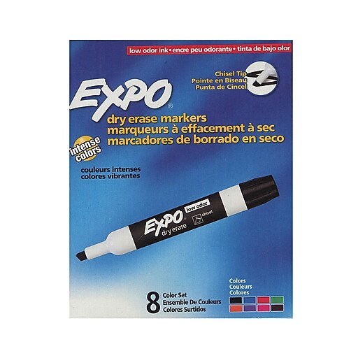 Expo LowOdor Dry Erase Marker Sets Chisel Set Of 8 [Pack Of 2] (2PK