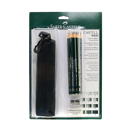 FaberCastell 9000 Artist Graphite Drawing Set With Bag Set Of 12
