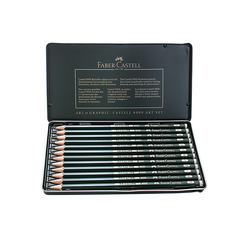 Faber-Castell 9000 Graphite Sketch Pencil Sets Art 8B - 2H Set Of 12 (119065) image 1
