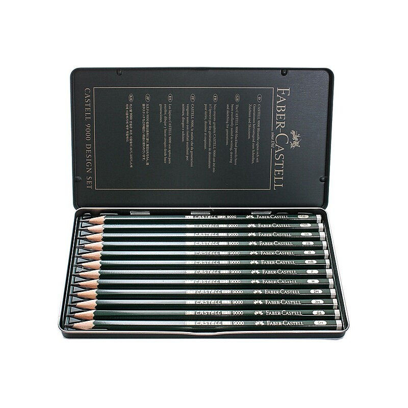 Faber-Castell 9000 Graphite Sketch Pencil Sets Design 5B - 5H Set Of 12 (119064) image 1