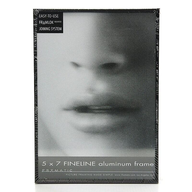 Framatic Fineline Aluminum Frames Black 5 In. X 7 In. (F0507B) image 1