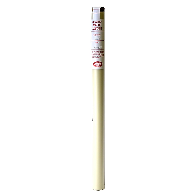 Grafix Acetate Film Rolls 0.003 25 In. X 12 Ft. Matte (Frosted) (R03MT2512) image 1