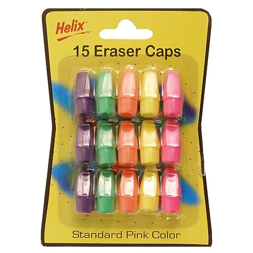 Helix Cap Eraser, Assorted Colors, Bulk (14409PK20) Staples