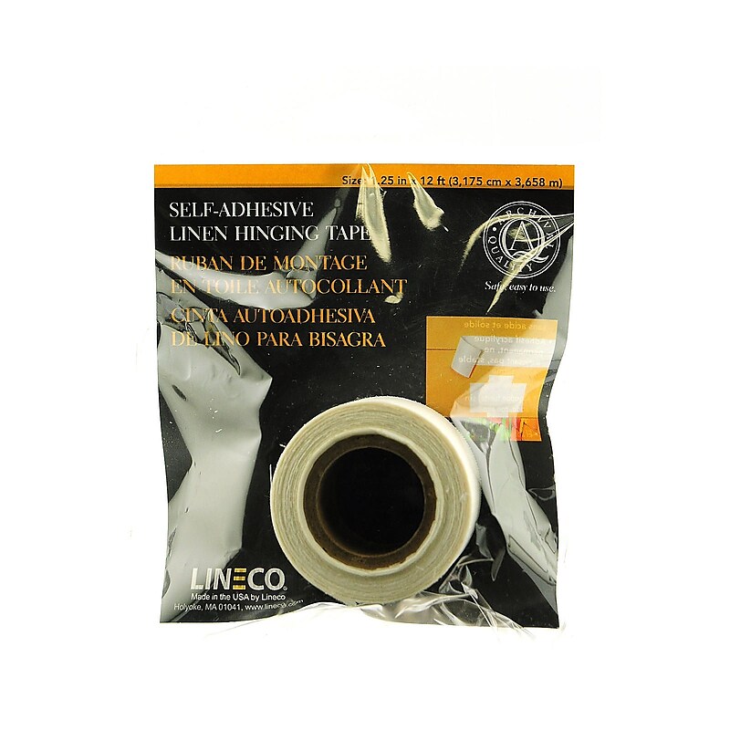 Lineco Self Adhesive Linen Hinging Tape, 1.4 oz., White (80007) image 1