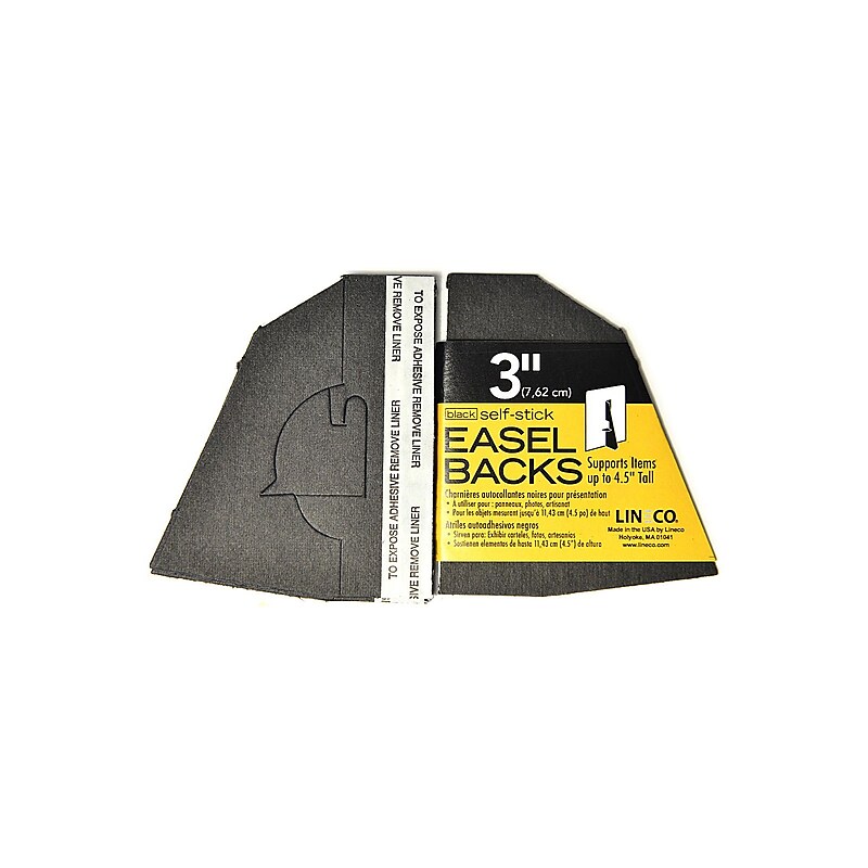 Lineco Self Stick Easel Backs Black 3 In. Pack Of 5 [Pack Of 3] (3PK-328-3303) image 1