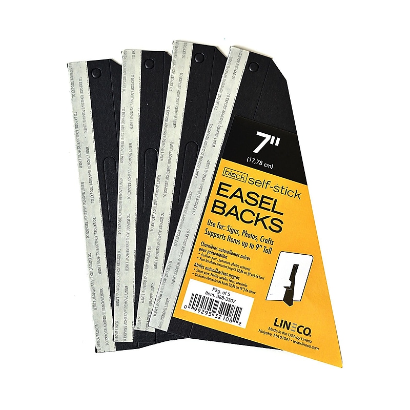 Lineco Self Stick Easel Backs Black 7 In. 5/Pack, 3 Packs per Box (3PK-328-3307) image 1