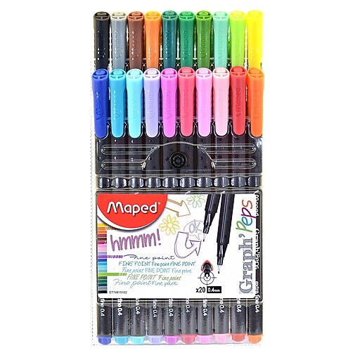 Maped Graph'Peps Felt Tipped Fine Point Pens Set Of 20 (749151) Staples