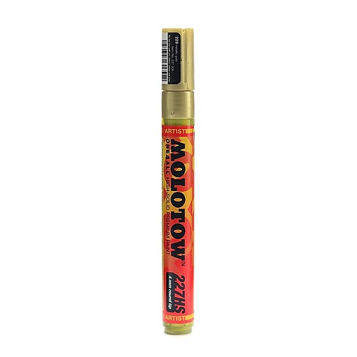 Molotow One4All Acrylic Paint Markers 4 Mm Metallic Gold 228 [Pack Of 3