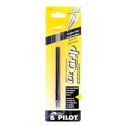 Pilot Dr. Grip Ball Point Pen Refills Black Medium Pack Of 2 [Pack Of