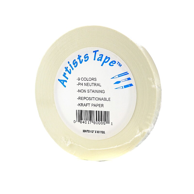 Pro Tapes White Artist'S Tape 1/2 In. X 60 Yd. [Pack Of 3] (3PK-PART 12W) image 1