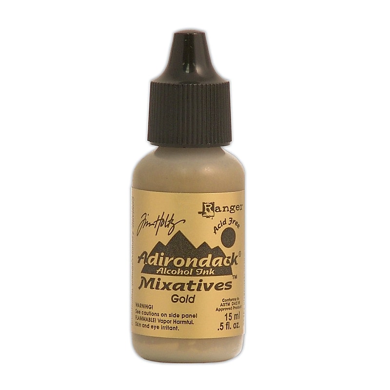Ranger Tim Holtz Adirondack Alcohol Ink Bottles, Gold Mixatives, 3/Pack (3PK-TIM22053) image 1