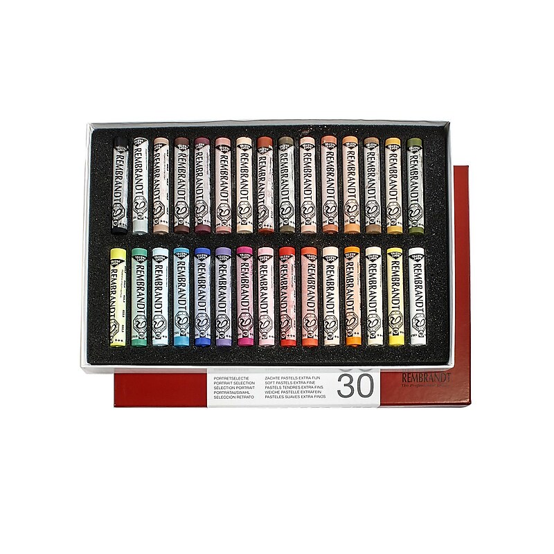 Rembrandt Soft Pastel Cardboard Box Set, Assorted Colors, 30/Set (RBX31823033) image 1