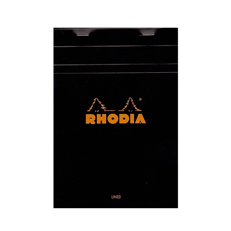 Rhodia Classic French Paper Pads Ruled With Margin 6 In. X 8 1/4 In. Black [Pack Of 4] (4PK-166009) image 1
