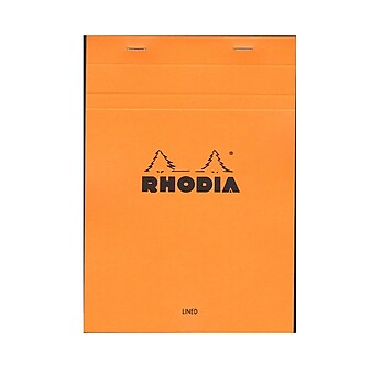 Rhodia Classic French Paper Pads Ruled With Margin 6 In. X 8 1/4 In. Orange [Pack Of 4] (4PK-16600)