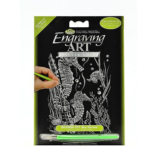 Royal And Langnickel Mini Engraving Art Kits Sea Horses Silver [Pack Of