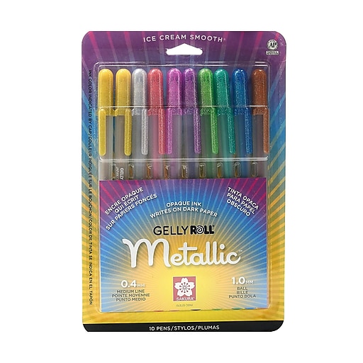 Sakura 57370 10-Piece Gelly Roll Blister Card Assorted Colors Metallic Gel Ink Pen Set,Multi Colored-10 Piece 2 Pack 