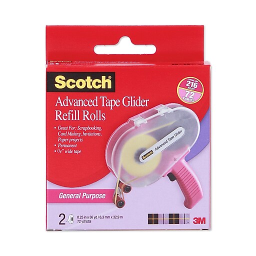 Scotch Tape Glider Refill Rolls Box Of 2 Adhesive Transfer Tape 1/4 In