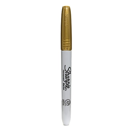 Sharpie Metallic Fine Point Permanent Markers Gold Each [Pack Of 12] (12PK1823889) Staples
