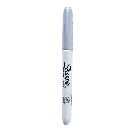 Sharpie Metallic Permanent Marker, Fine Point, Silver, 12/Pack (19365