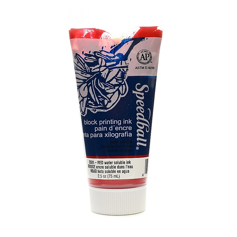 Speedball Block Printing Water Soluble Ink Red 2.5 Oz. [Pack Of 2] (2PK-3501) image 1
