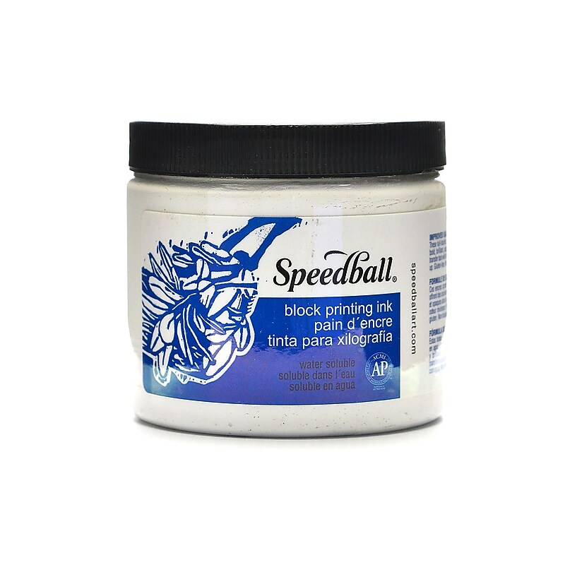 Speedball Block Printing Water Soluble Ink White 16 Oz. (3703) image 1