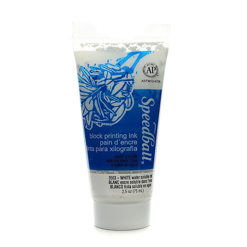 Speedball Block Printing Water Soluble Ink White 2.5 Oz. [Pack Of 2] (2PK-3503) image 1