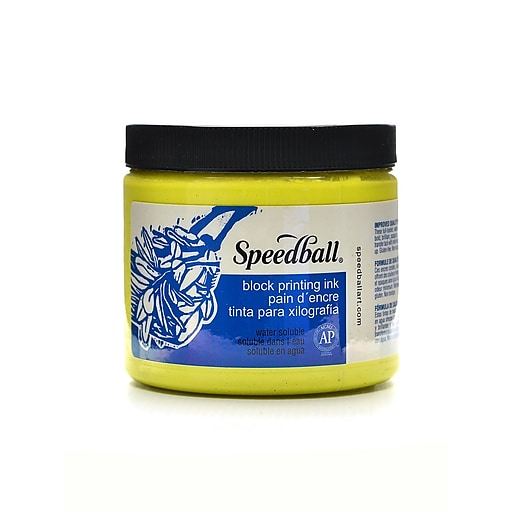 Speedball Block Printing Water Soluble Ink Yellow 16 oz.