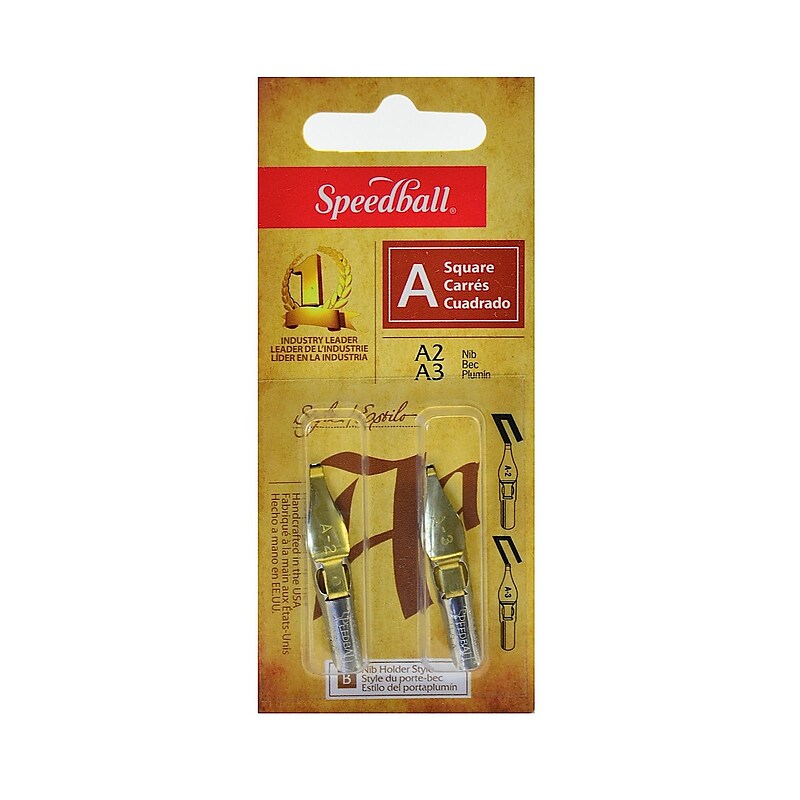 Speedball Lettering And Drawing Square Pen Nibs A Style A-2/A-3 Pack Of 2 [Pack Of 6] (6PK-31003) image 1