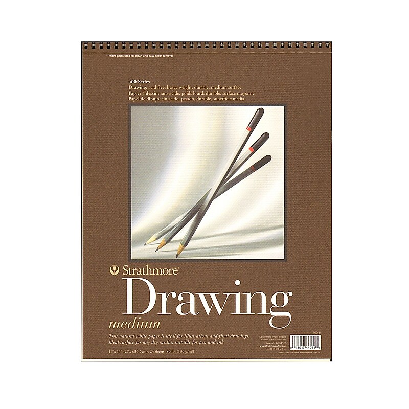 Strathmore 400 Series Drawing Paper Pad 11 In. X 14 In. [Pack Of 3] (3PK-400-5-1) image 1