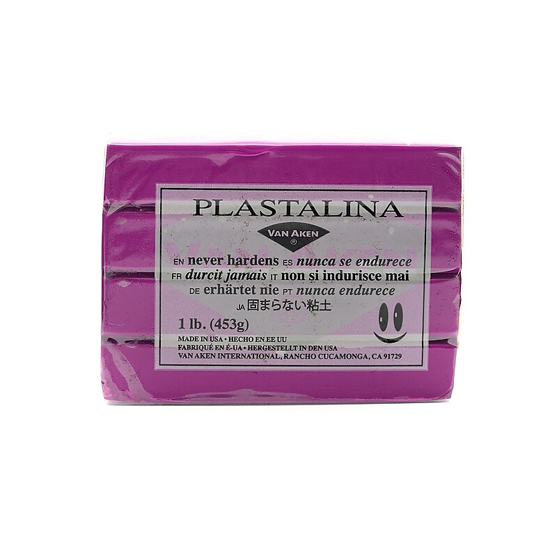 Van Aken Plastalina Modeling Clay Magenta 1 Lb. Bar  [Pack Of 4] (4PK-10104) image 1