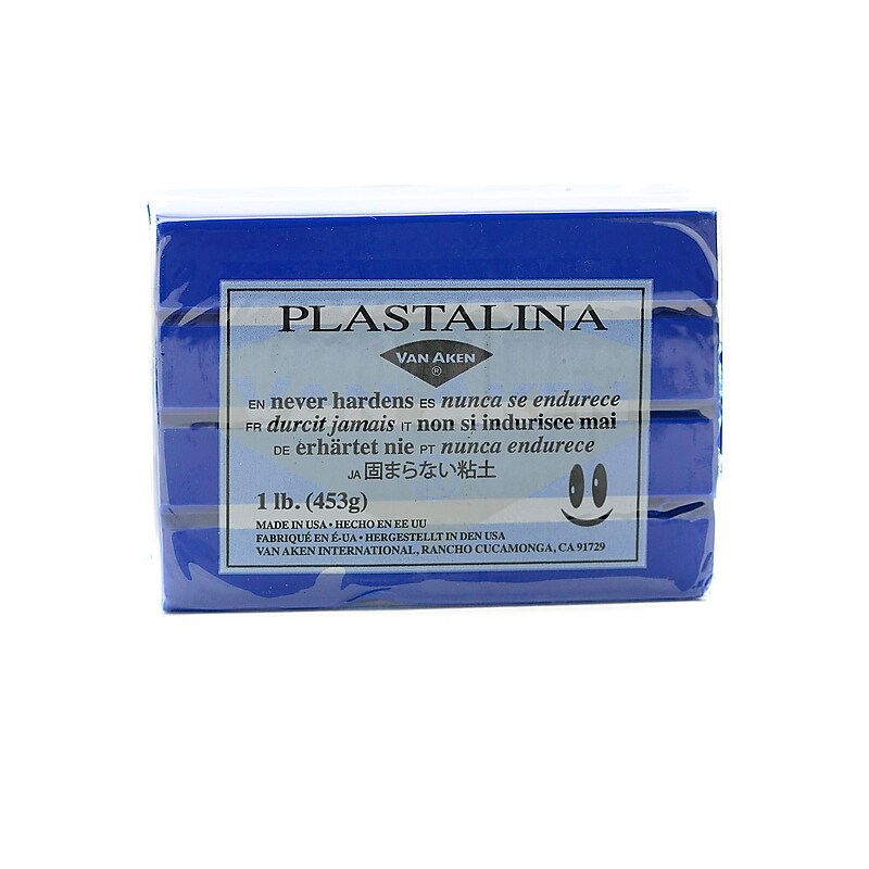 Van Aken Plastalina Modeling Clay Ultra Blue 1 Lb. Bar  [Pack Of 4] (4PK-10106) image 1
