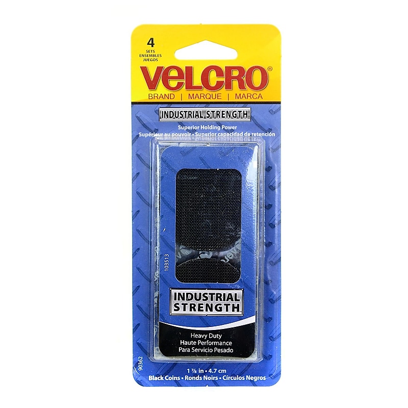 Velcro Industrial Strength Fastener 1 7/8 In. Black Coin Shape Set Of 4 [Pack Of 6] (6PK-90362) image 1
