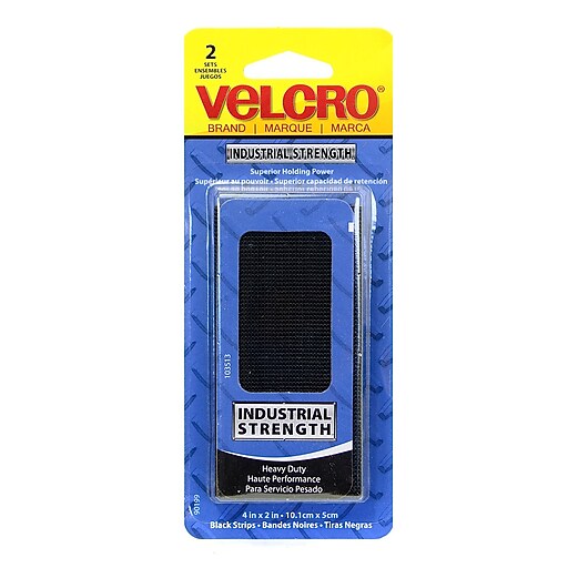 VELCRO® Industrial Strength Fastener 4 In. X 2 In. Black Strips Set Of