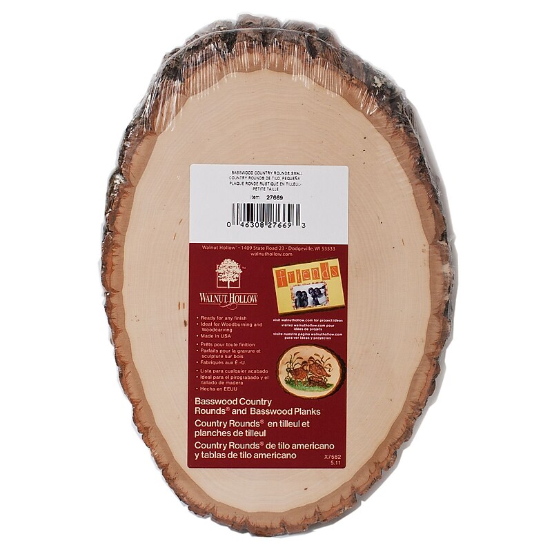 Walnut Hollow Basswood Country Round Wood, 5" To 7", 3/Pk (3PK-27669) image 1