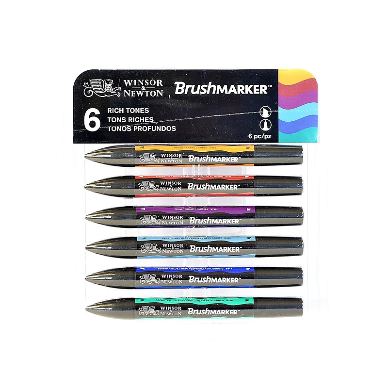 Winsor And Newton Brushmarker Sets Rich Tones Set Of 6 (0290034) image 1