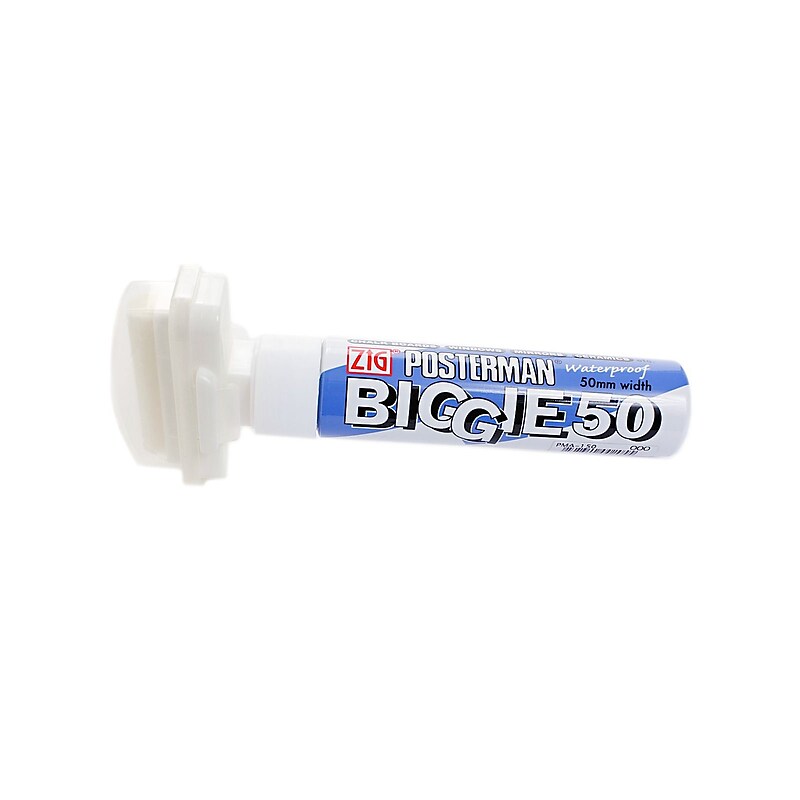 Zig Posterman Biggie Waterproof Markers, Broad Tip, White, 2/Pack (69102) image 1