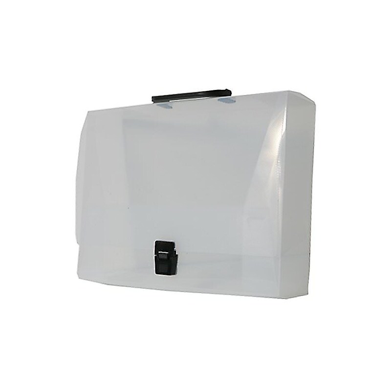 JAM Paper® Plastic Portfolio Briefcase with Handles, Wide, 12 3/4 x 9 1/2 x 3, Clear, Sold Individually (343576) image 1