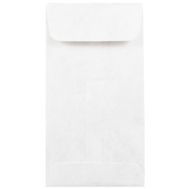 JAM Paper #7 Coin Tear-Proof Tyvek Open End Envelopes, 3.5 x 6.5, White, 25/Pack (2131076) image 1
