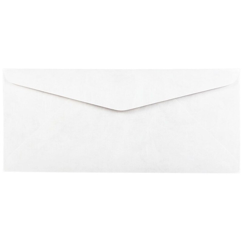 JAM Paper #10 Tyvek Business Tear-Proof Envelopes, 4.125 x 9.5, White, 500/Box (2131077D) image 1